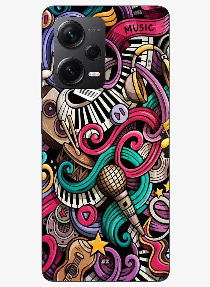 Service Zone Protective Printed Mobile Cover Musical 3D Abstract Art Design For Xiaomi Redmi Note 12 Discovery 