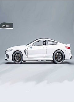 die cast 1:32 Compatible for BMW M8 Coupe Model Car Toy, Zinc Alloy Pull Back Toy car with Sound and Light for Kids & Adults (White)  - Image 5
