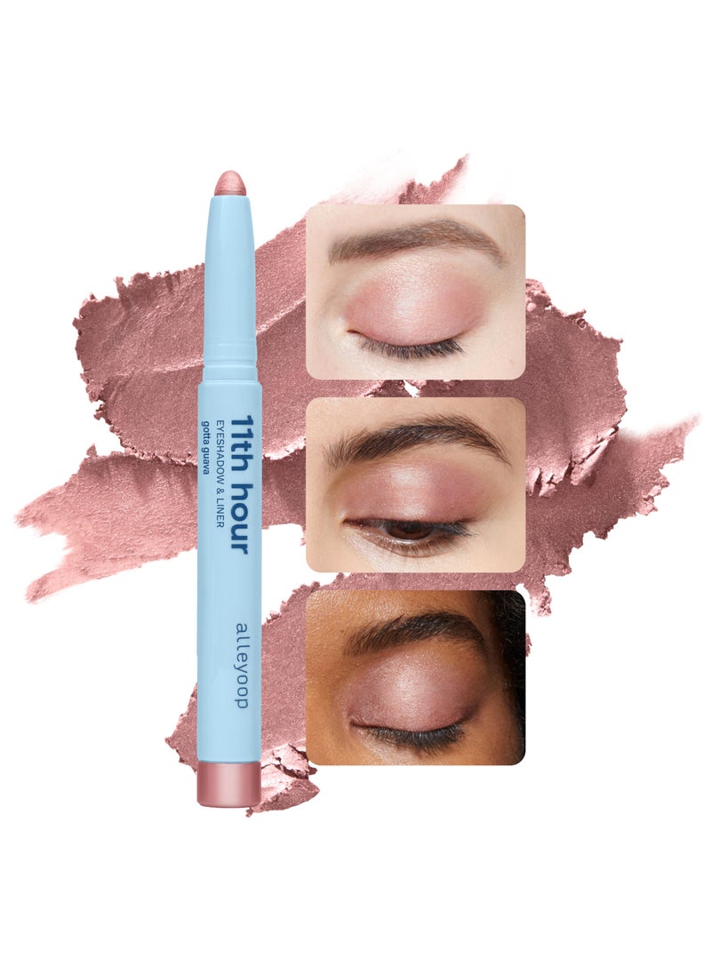 ALLEYOOP ALLEYOOP 11th Hour Cream Eye Shadow Sticks - Gotta Guava (Shimmer) - Award-winning Eyeshadow Stick - Smudge-Proof and Crease Proof for Over 11 Hours - Easy-To-Apply and Compact for Travel, 0.05 Oz 