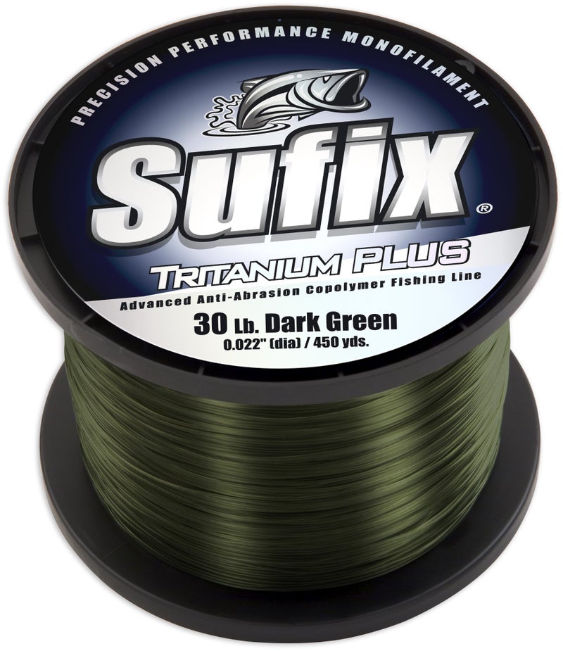 Sufix Tritanium Plus 1/4-Pound Spool Size Fishing Line (Dark Green, 30-Pound) - Image 1