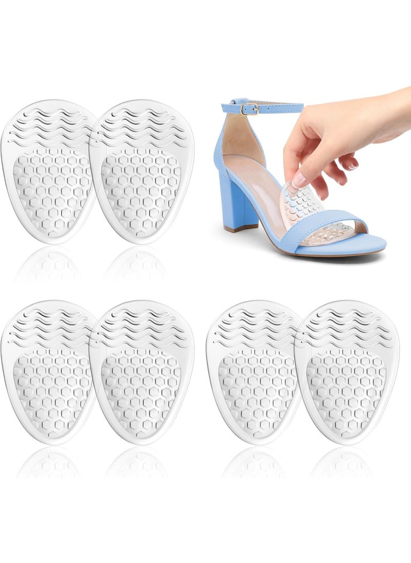 Meetion 3 Pairs Ball of Foot Cushions for Women, gliship Metatarsal Pads Women High Heel Comfort Pads, Foot Pads for Balls of Feet Shoe Gummies for Heels Gel Insoles Ball of Foot Cushions Fits Any Shoes Clear  - Image 1