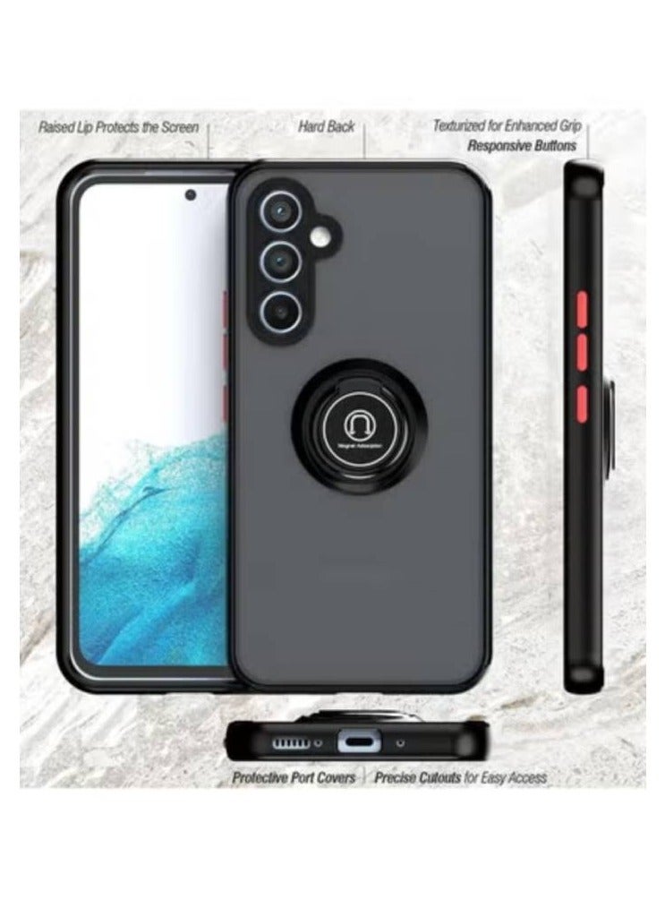 AROAQ Samsung Galaxy A54 5G Kickstand Case Rotating Metal Ring Matte Hard Cover Shockproof Bumper Anti Fingerprint Magnetic Car Mount Compatible - Image 2