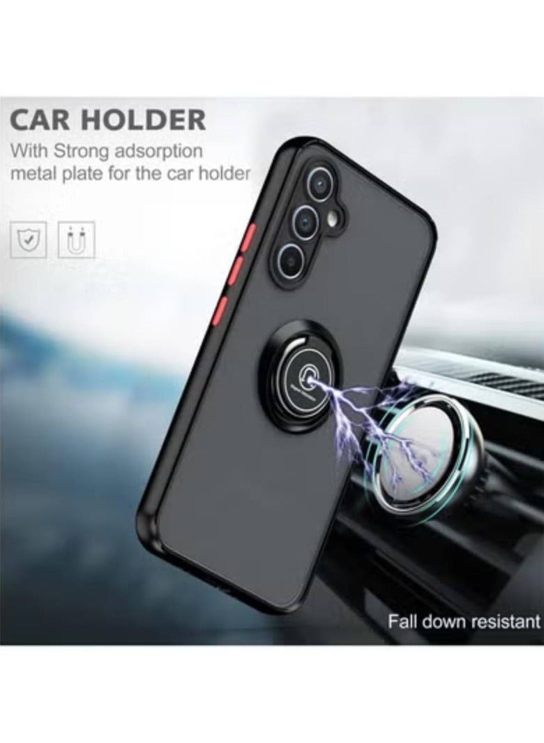 AROAQ Samsung Galaxy A54 5G Kickstand Case Rotating Metal Ring Matte Hard Cover Shockproof Bumper Anti Fingerprint Magnetic Car Mount Compatible - Image 4