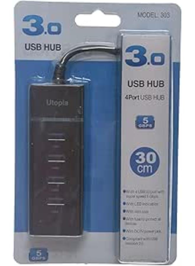 Utopia Utopia usb 3.0 hub utb 4 ports, black blue 
