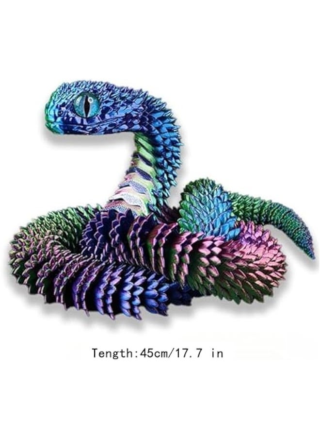 Generic - 3D Printed Snake Toys 3D Printed Animals Snake Pet Movable Joint Fidget Toys， 3D Printed Animals Toy Adults Fidget Toys，3D Printed Fidget Toys for Home Office Decor (17.7‘ 3 Color) - Image 1