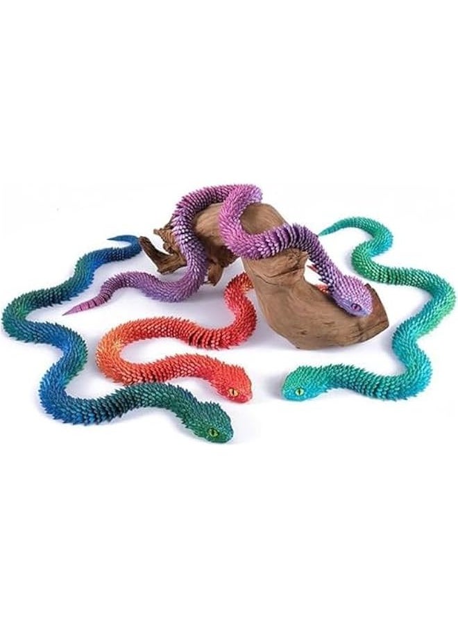 Generic - 3D Printed Snake Toys 3D Printed Animals Snake Pet Movable Joint Fidget Toys， 3D Printed Animals Toy Adults Fidget Toys，3D Printed Fidget Toys for Home Office Decor (17.7‘ 3 Color) - Image 1