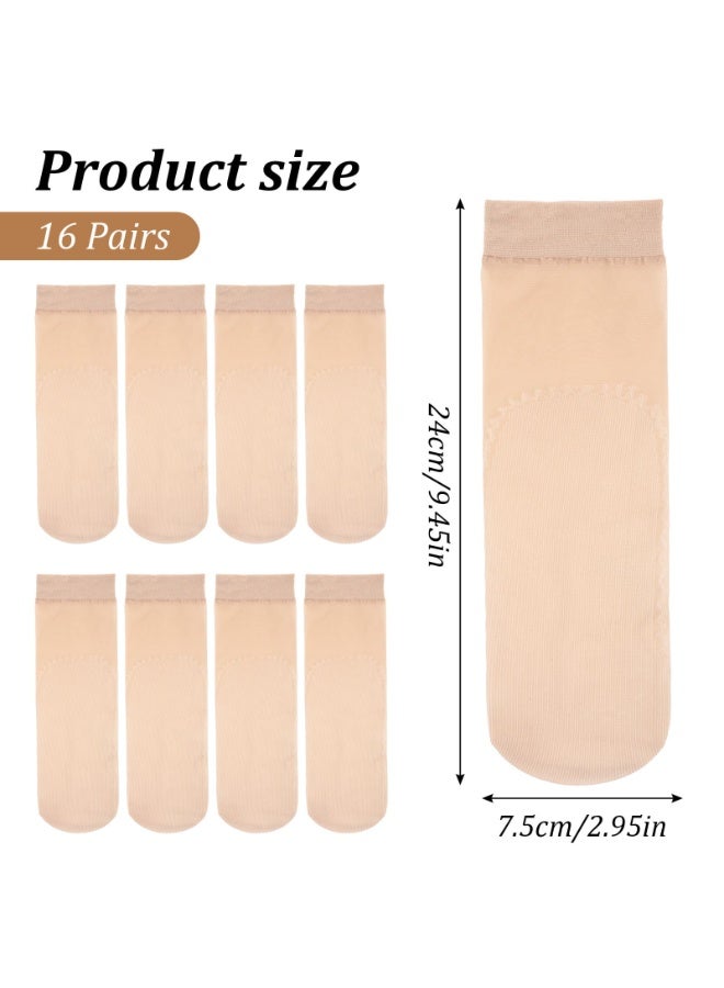 16 Pairs Nude Nylon No Show Socks, Thin Sheer Ankle Socks, Anti-Slip Breathable Summer Stockings with Reinforced Sole & Toe - Image 3