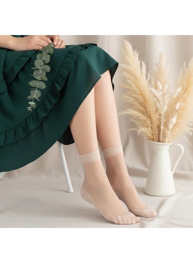 16 Pairs Nude Nylon No Show Socks, Thin Sheer Ankle Socks, Anti-Slip Breathable Summer Stockings with Reinforced Sole & Toe - Image 2