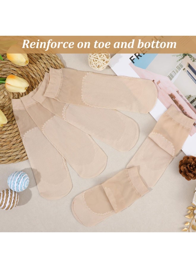 16 Pairs Nude Nylon No Show Socks, Thin Sheer Ankle Socks, Anti-Slip Breathable Summer Stockings with Reinforced Sole & Toe - Image 5