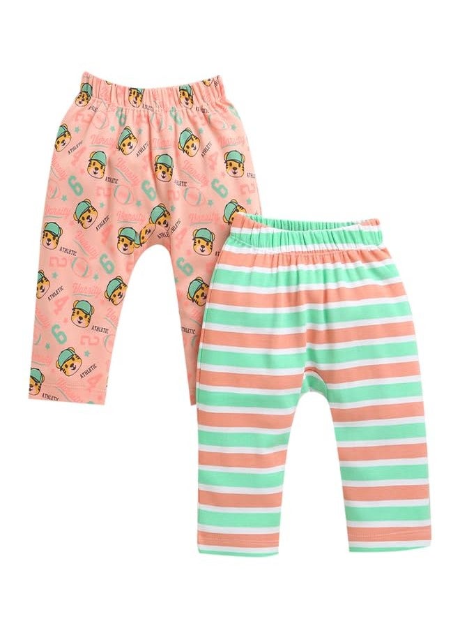 BUMZEE Boys Cotton Diaper Pant Peach & Multi - 0-3 Months (Peb10926B-pch) - Image 1