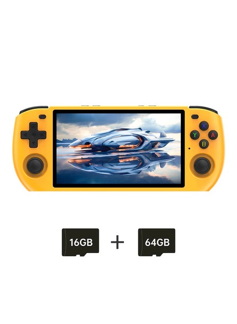 POWKIDDY RGB10 MAX3 Handheld Game Console, 5 Inch IPS Screen Retro Video Game Console Open Source Linux Game Player, Support WiFi & Bluetooth,10000+ Games Portable PSP (Yellow, 64G)