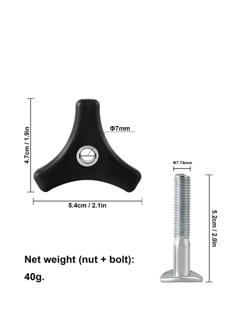 Yakumuz 2 Sets Lawn Mower Handle Knobs Nut Bolt, Yakumuz Triangular Handle Fastening Screw Set Replacement for Honda Lawn Mower & Other Lawn Mower - Image 2