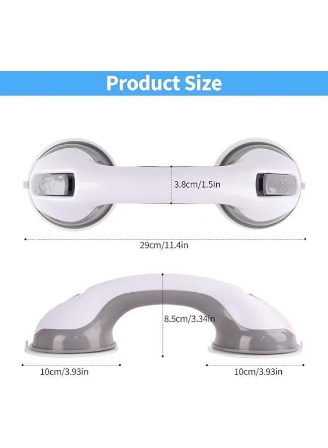Pack of 2 Suction Shower Grab Handles for Bathroom Safety, Non-Slip Support Rails with Tool-Free Wall Mount Installation for Daily Stability - Image 1