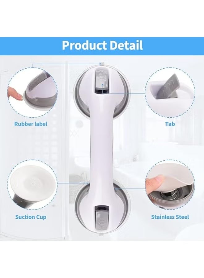 Pack of 2 Suction Shower Grab Handles for Bathroom Safety, Non-Slip Support Rails with Tool-Free Wall Mount Installation for Daily Stability - Image 2