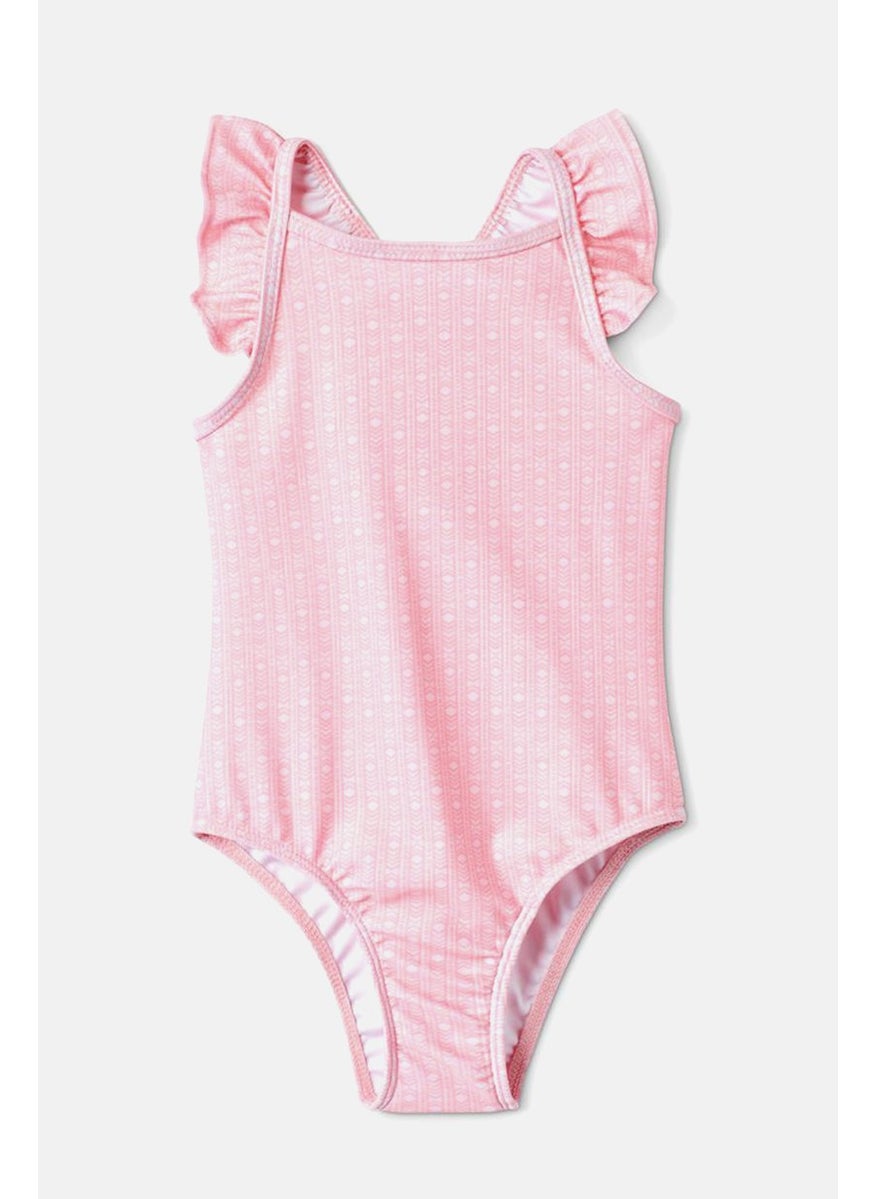 Tchibo Kids Girl Allover Print Sleeveless One Piece, Pink  - Image 1