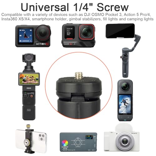 DEKEENSTAR Mini Tripod for DJI OSMO Pocket 4 3/Nano/Action 6 5 Pro 4, Portable Handle Tripod Stand Self Stick Grip Desktop Mount with 1/4” Screw for Gopro/Insta 360 Ace Pro X5 X4/AKASO Camera Accessories,2 Packs - Image 4