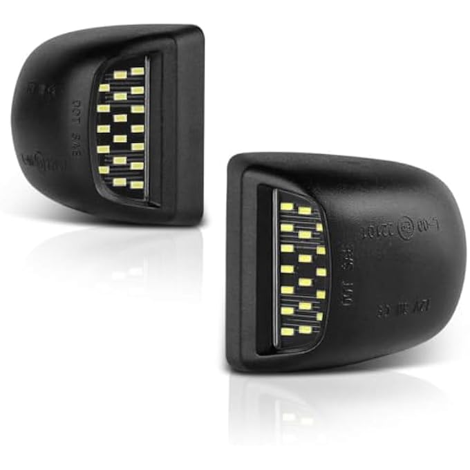 Unity Full Led License Plate Light Lamp Assembly Replacement For Cadillac Escalade Chevy Silverado 1500 2500 3500 Suburban Tahoe Gmc Sierra 1500 2500 3500 Yukon Xl 6000K Diamond White 2Pieces - Image 1