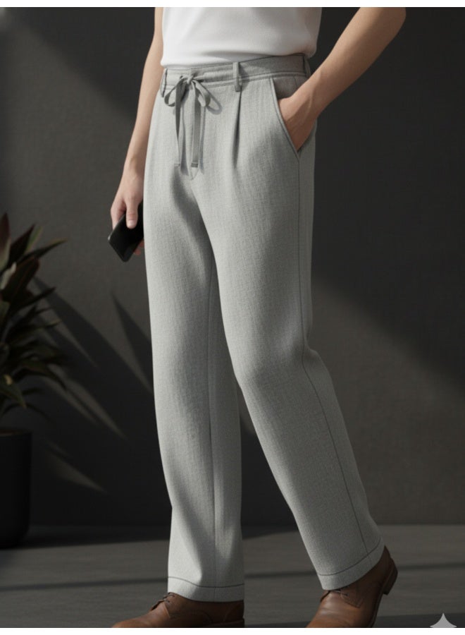 RIGO Grey Straight Fit Pants for Men - Image 3