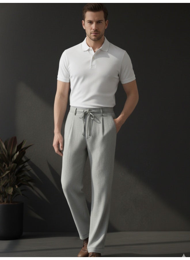 RIGO Grey Straight Fit Pants for Men - Image 4