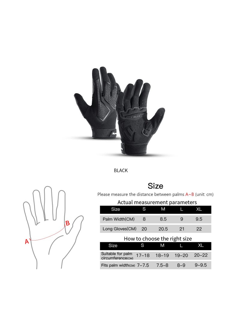 Generic Cycling Gloves, for Men Touch Screen Bike Gloves, Screen Motorcycle Full Finger Gloves, Full Finger Shock-Absorbing, Gel Pad Breathable, for Bicycling Driving Training, Work Sports Gloves  - Image 3