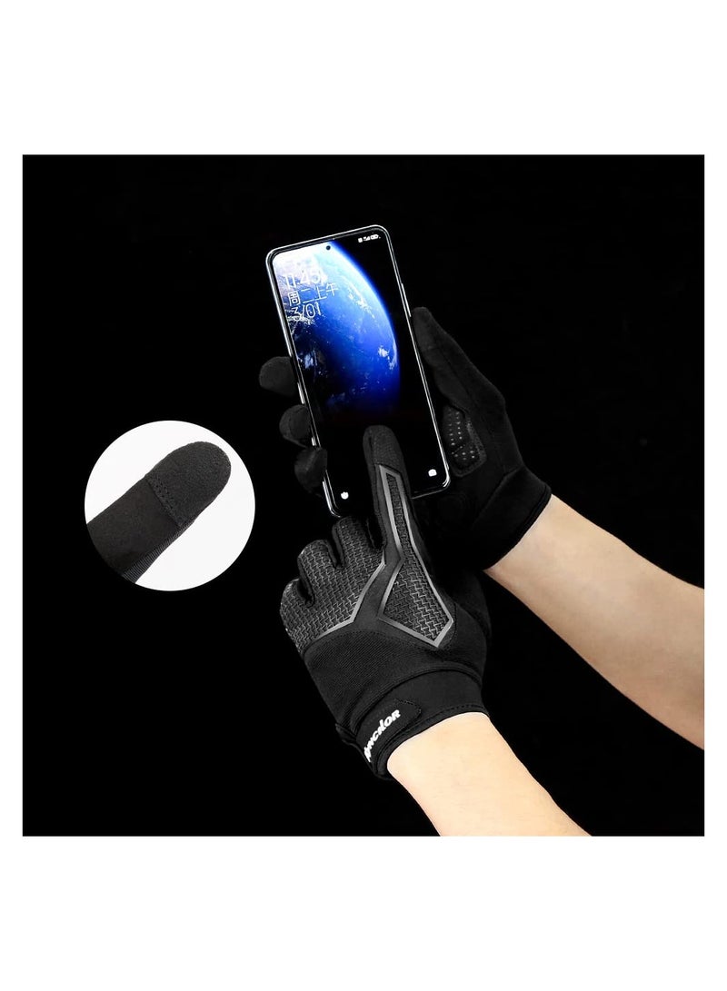 Generic Cycling Gloves, for Men Touch Screen Bike Gloves, Screen Motorcycle Full Finger Gloves, Full Finger Shock-Absorbing, Gel Pad Breathable, for Bicycling Driving Training, Work Sports Gloves  - Image 5