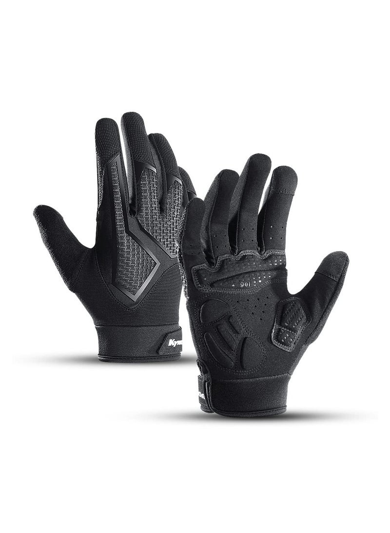 Generic Cycling Gloves, for Men Touch Screen Bike Gloves, Screen Motorcycle Full Finger Gloves, Full Finger Shock-Absorbing, Gel Pad Breathable, for Bicycling Driving Training, Work Sports Gloves  - Image 1