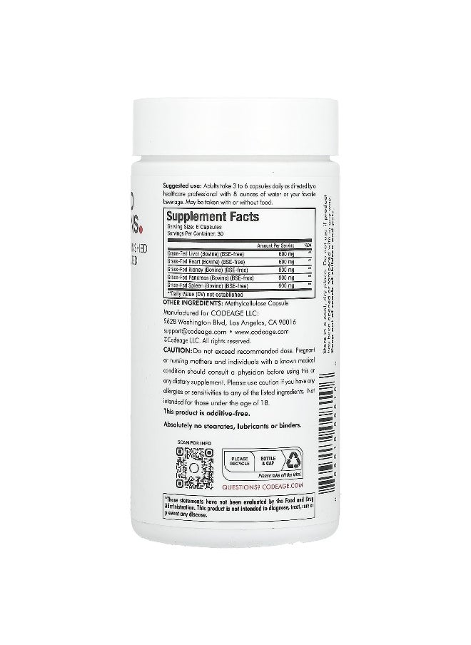 Codeage Codeage, Grass-Fed Beef Organs, 180 Capsules  - Image 2