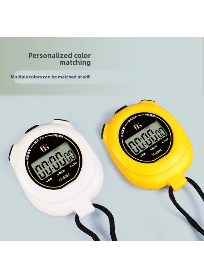 Generic Yisheng 805C Stopwatch Timer Running Training Track And Field Referee Sports Competition Special Countdown Can Be Turned Off-Display Accuracy:YS-805C Chinese White - Image 3