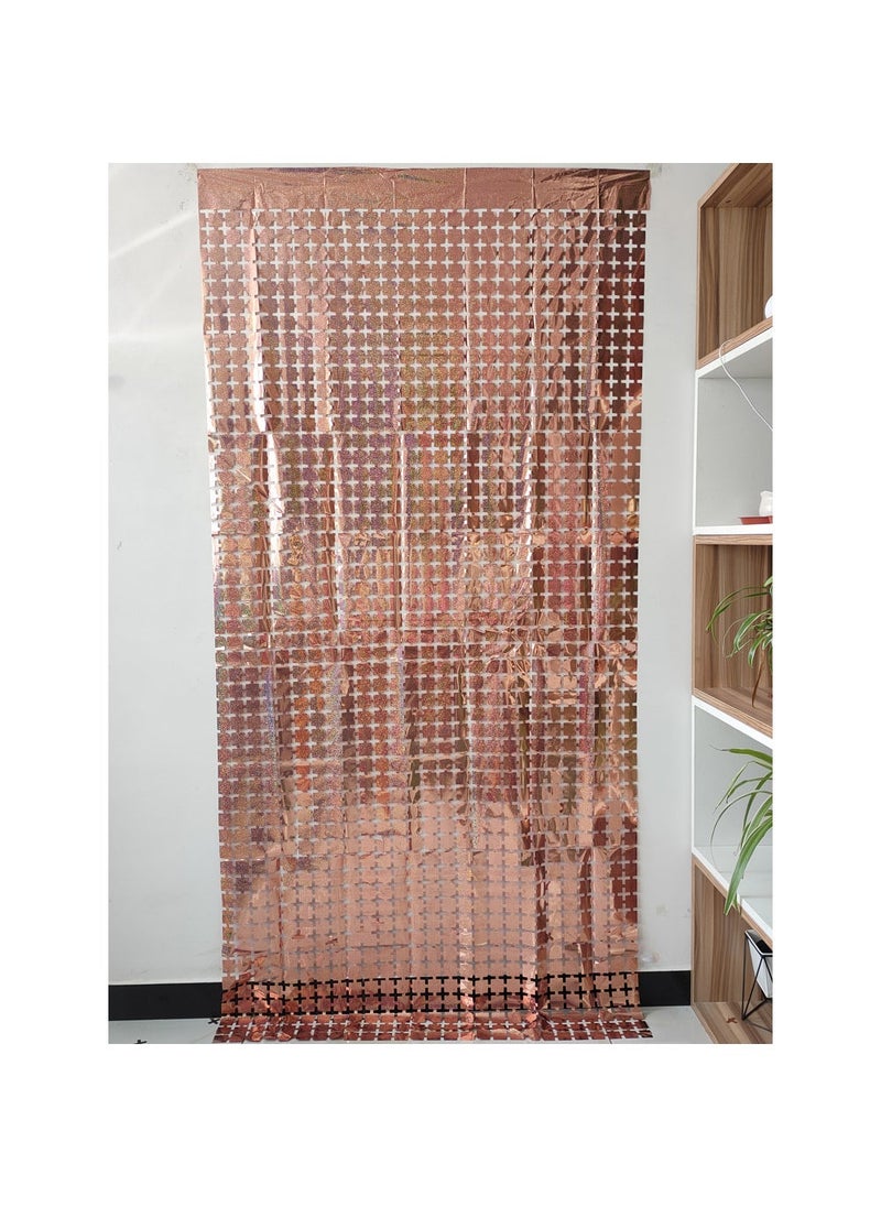 Golden Laser Square Curtain Party Decor Rose gold 1*2m 