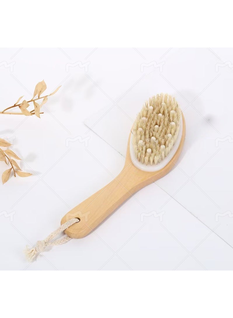 Short handled dry bath body brush, cellulite reduction, dry brush for cellulite and lymphatic drainage, exfoliating brush, shower brush body scrub