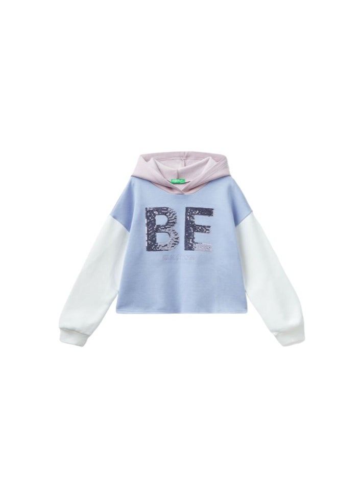 Benetton - HOODIE WITH SEQUINS - Image 1