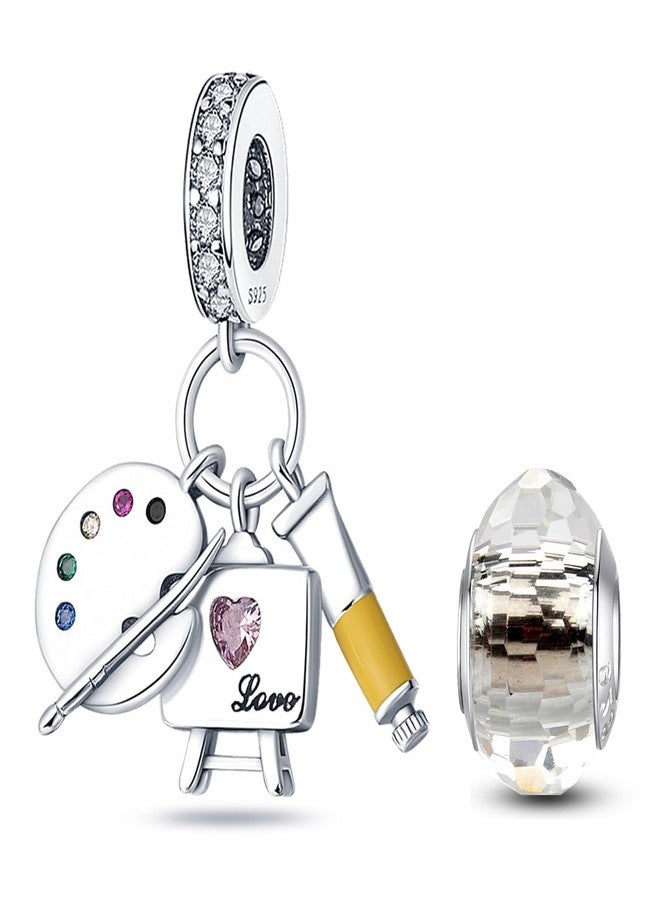 HappyStar 925 Sterling Silver Charms for Bracelets and Necklace Dangle Pendants Beads Charms Fits Charms Bracelets for Woman Jewelry Gifts (with one Spacer Bead Charms) - Image 1
