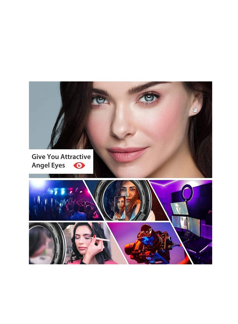 حلقة إضاءة RGB مقاس 56 سم مع حامل موبايل من تيك بلايز – إضاءة احترافية قابلة للتعديل لفيديوهات الانستجرام، تصوير مدونات الفيديو، وتصوير الفيديوهات باستخدام الايفون/موبايلات الاندرويد والكاميرا (56 سم) - Image 1