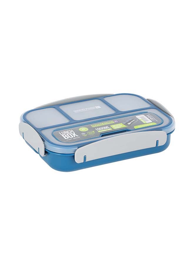 Royalford 1000ml Plastic Rectangular Compartment Lunch Box – RF12595, Plastic body and lid. . Food-grade, leak-proof spacer, 4 side locks, and spill-proof design. Assorted / Multicolor 300grams - Image 3
