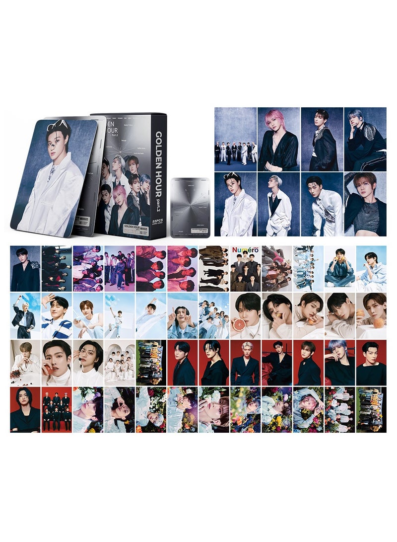 NIBEMINENT 55 Pcs Kpop ATEEZ 11th Mini Album GoldenHour Part.2 Lomo Cards Card For Fans Collection Gifts - Image 1