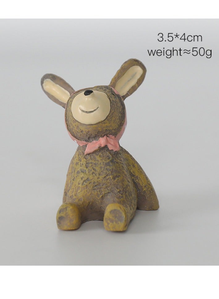 Y&D Looking Up At The Starry Sky Small Animal Ornaments Mini Animal Ornaments Home Decorations-Bunny