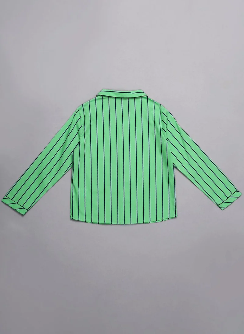 One Friday One Friday Kids Boys Green Stripes Night Suit