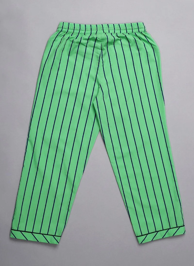 One Friday One Friday Kids Boys Green Stripes Night Suit