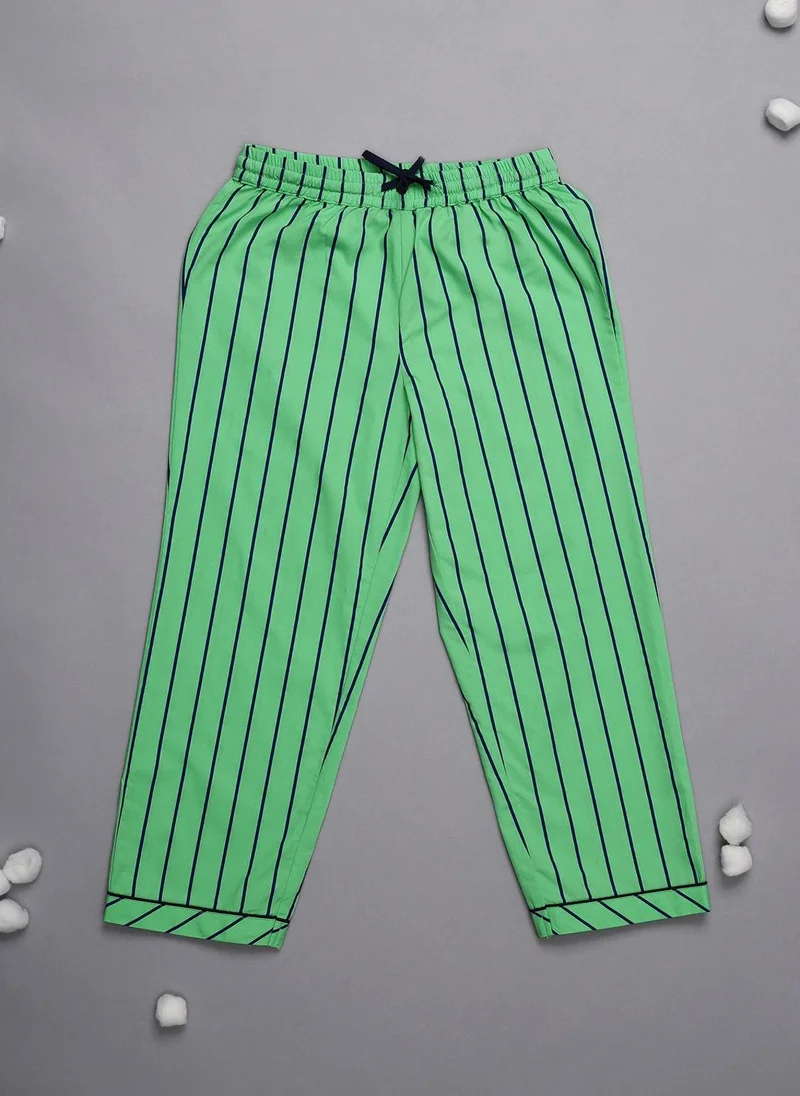 One Friday One Friday Kids Boys Green Stripes Night Suit