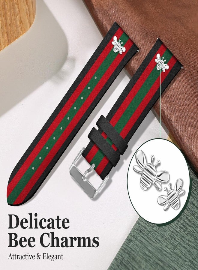 MOINSPIRE Designer Leather Bands with Charms Compatible with Samsung Galaxy Watch 7/6/5/4/Active 2 40mm 44mm/Watch 6 Classic 43mm 47mm/Watch 5 Pro 45mm/Watch 4 Classic 42mm 46mm, 20mm - Image 5