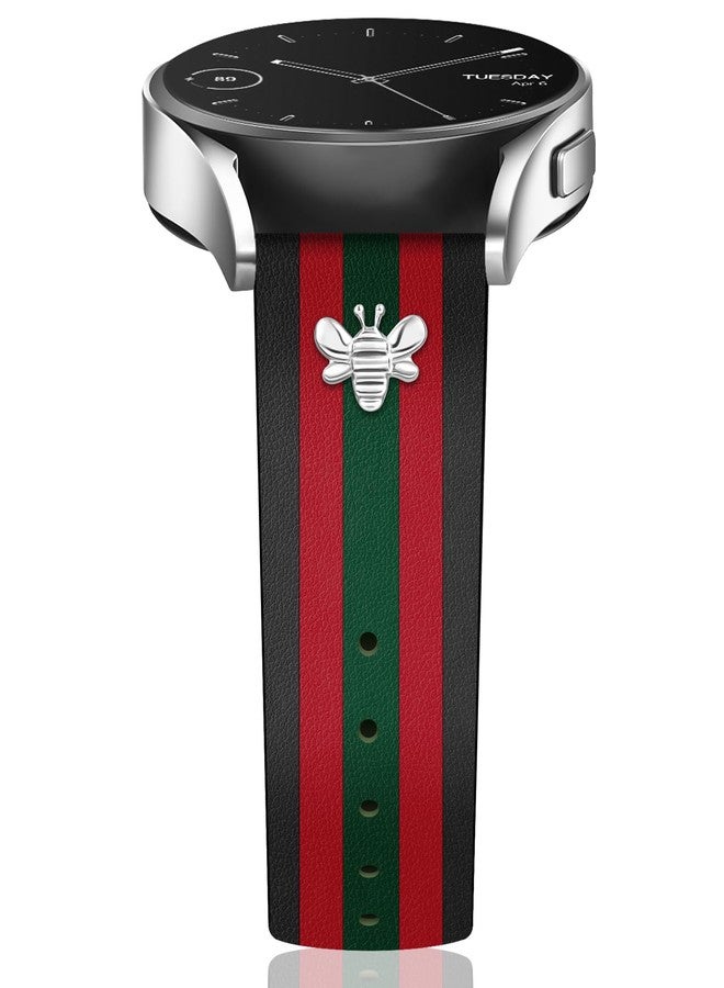 MOINSPIRE Designer Leather Bands with Charms Compatible with Samsung Galaxy Watch 7/6/5/4/Active 2 40mm 44mm/Watch 6 Classic 43mm 47mm/Watch 5 Pro 45mm/Watch 4 Classic 42mm 46mm, 20mm - Image 1
