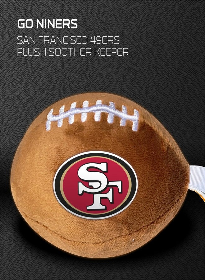 Smilo San Francisco 49ers Plush Football Pacifier Holder by Smilo - Officially Licensed NFL Soother Holder - Soft Plush Toy and Dummy Holder - Fits Any Pacifier - Stroller Accessory & Newborn Essential - Image 5