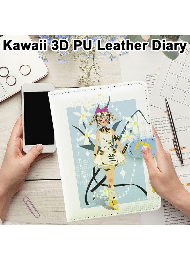 FunBlast FunBlast Kawaii 3D PU Leather Diary, Notebook Color Pages Diary with Magnetic Strap Lock, Journal Diary for Girls, Diary Set Notebooks for Girls, Size A5 (112 Pages) (Print May Vary)  - Image 3