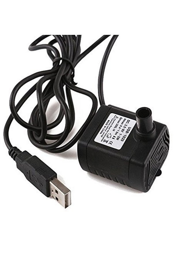 Driew USB Water Pump, Water Pump for Fountains Water Fountain Pump Submersible Water Pump 3W DC 3.5-9V 200L/H Black