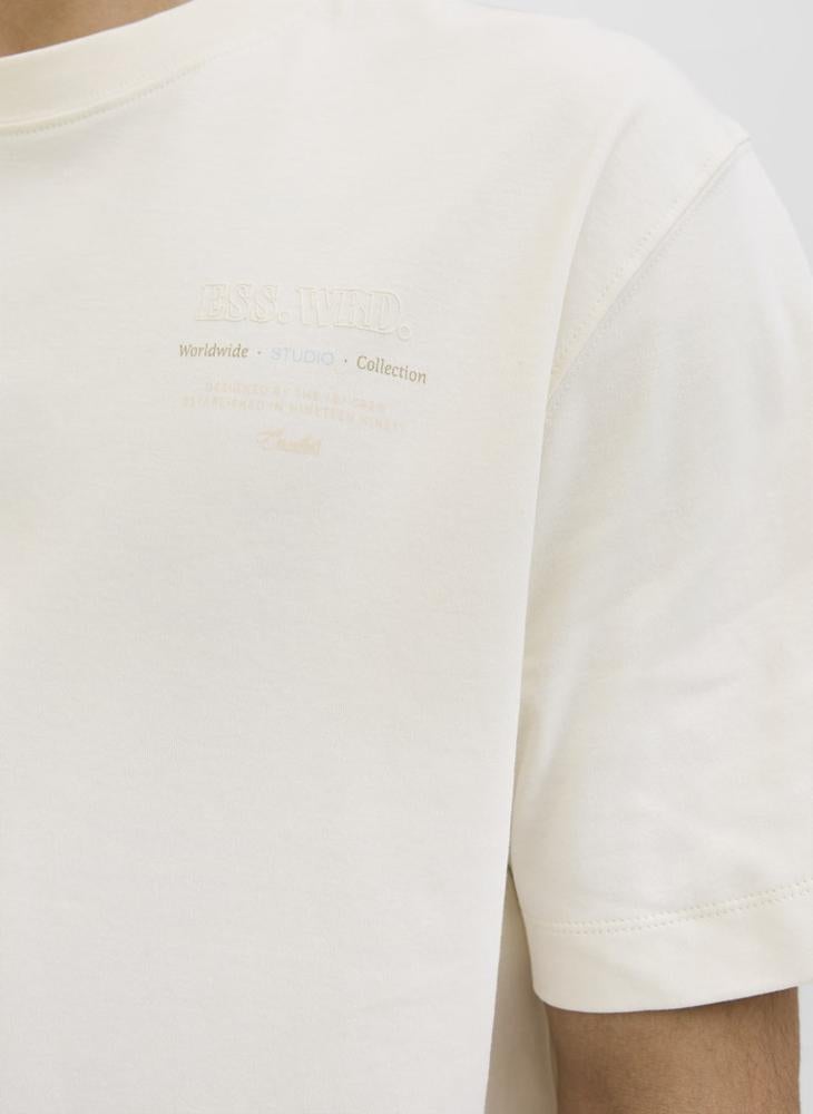 جاك اند جونز تيشيرت بياقة دائرية مزين بشعار العلامة التجارية - Image 4