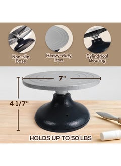 Falling In art Falling In Art 7 Inch Pottery Wheel for Adults, Heavy Duty Metal Pottery Decorating Banding Wheel  - Image 2