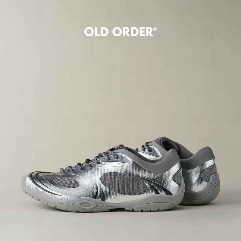 حذاء رياضي منخفض بنعل سميك وقابل للتنفس من OLDORDER 2026 رمادي فضي - Image 2