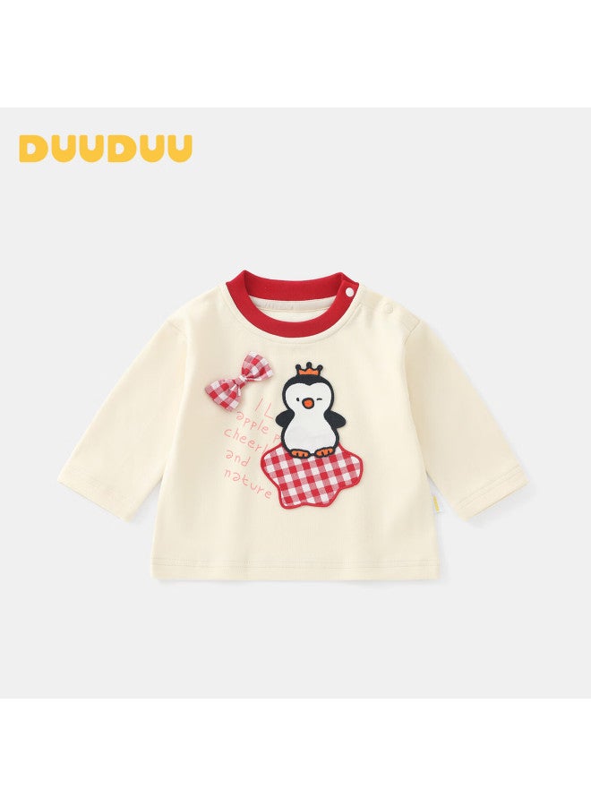 Duuduu Kids Long Sleeve T-shirt Uni Toddler Base Shirt Baby Top Baby Outwear Little Penguin 80 - Image 1