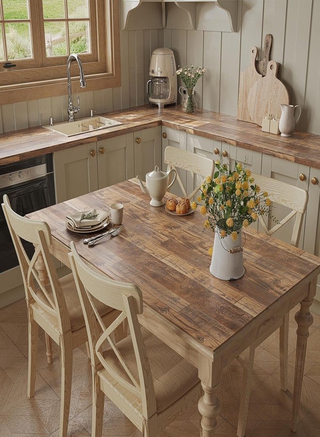 TANONE Wood Contact Paper Kitchen Peel and Stick Wallpaper, Self Adhesive Removable Wallpaper Countertops Waterproof, Shiplap Wall Paper Wood Vinyl Wrap for Cabinets Rustic Brown 17.5" x 236" - Image 3