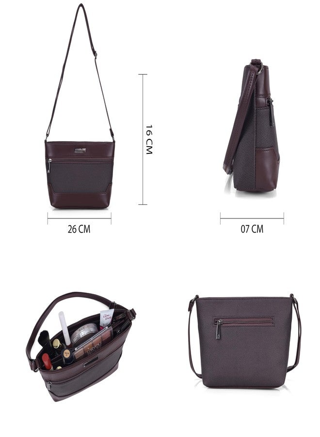 JI ACCESSORIES J I ACCESSORIES Sling Bag for Women - Stylish Crossbody Handbag for Travel, Office & Evening Use (MAROON) - Image 5